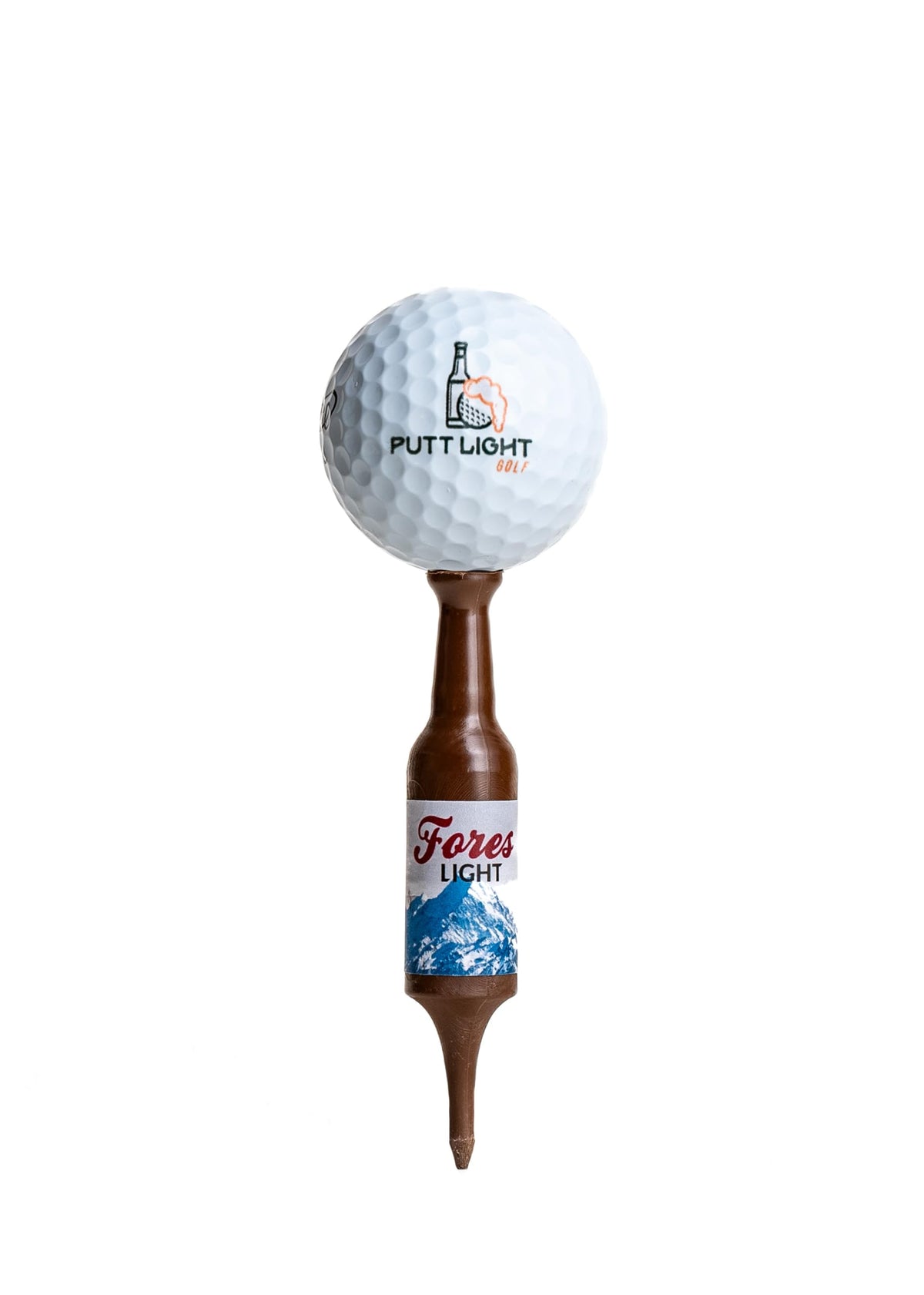 Putt Light Beer Bottle Unbreakable Recyclable Brown Plastic Golf Tees 6 Pack NEW
