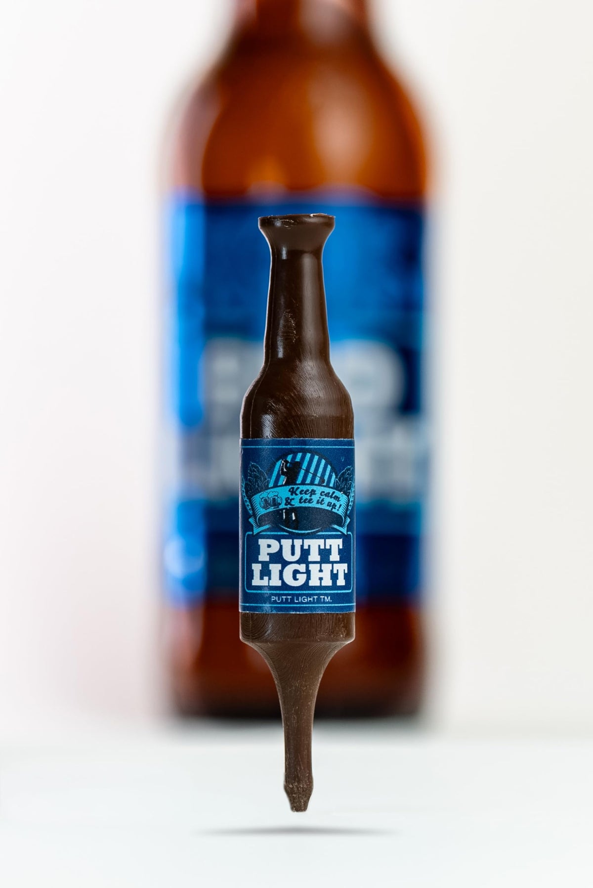 Putt Light Beer Bottle Unbreakable Recyclable Brown Plastic Golf Tees 6 Pack NEW