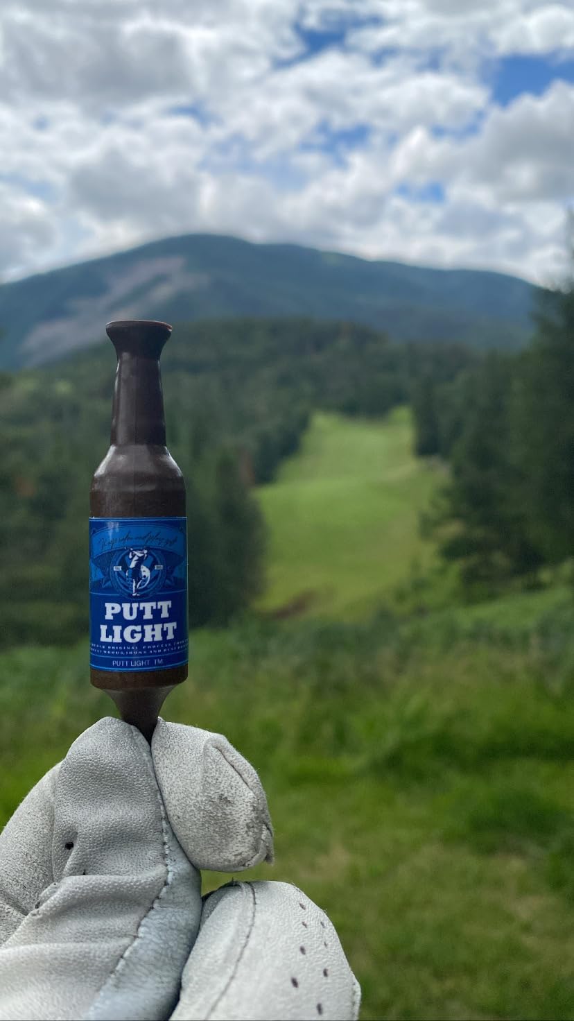 Putt Light Beer Bottle Unbreakable Recyclable Brown Plastic Golf Tees 6 Pack NEW