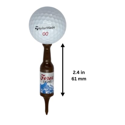 Putt Light Beer Bottle Unbreakable Recyclable Brown Plastic Golf Tees 6 Pack NEW