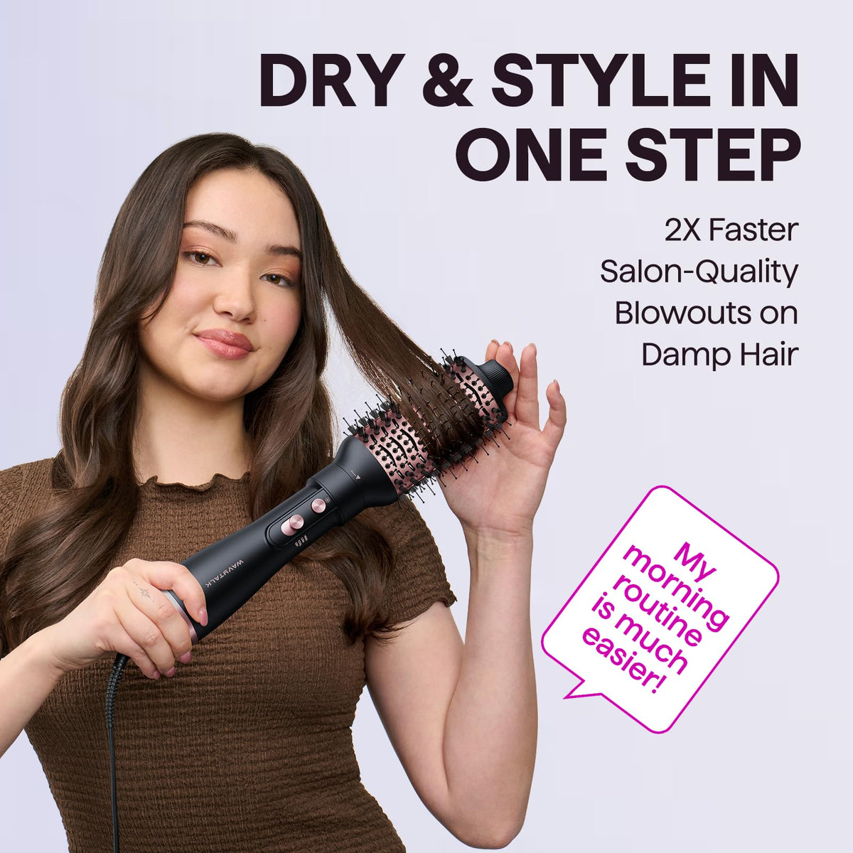 wavytalk 5-in-1 Hot Air Styler Brush Set Multi for Hair Drying Volumizing NEW
