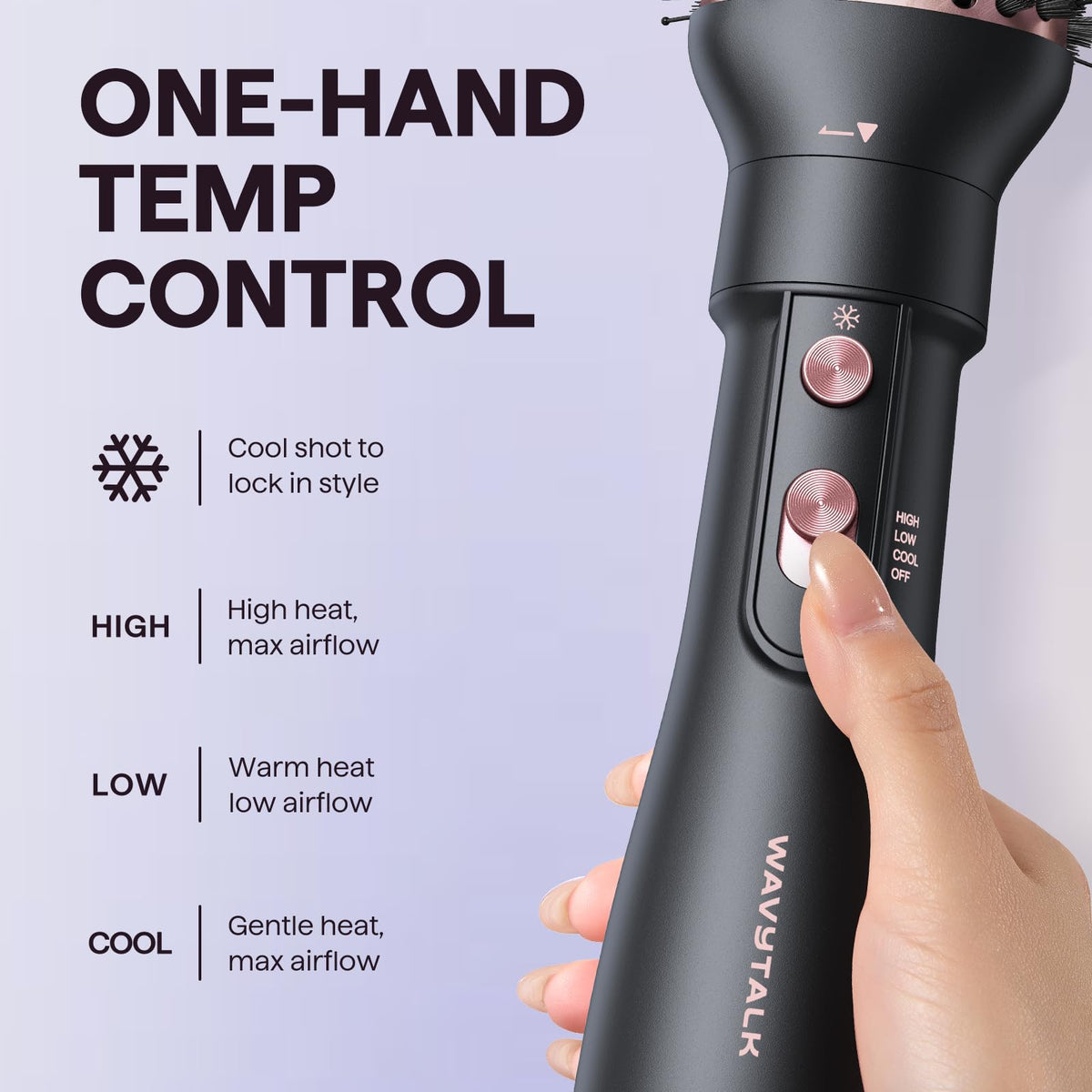 wavytalk 5-in-1 Hot Air Styler Brush Set Multi for Hair Drying Volumizing NEW