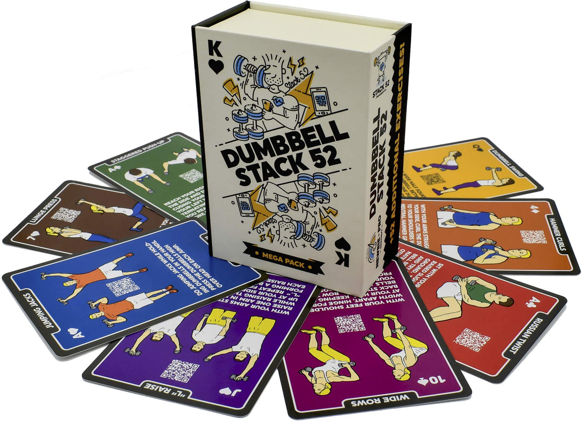 Stack 52 Dumbbells Dumbbell Mega Pack 107 Card Workout Game NEW