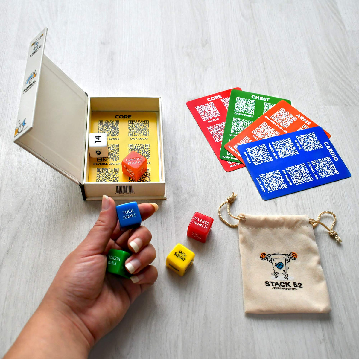Stack 52 Fitness Workout Dice Game - No Exercise Equipment Needed NEW