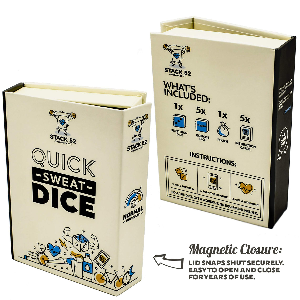 Stack 52 Fitness Workout Dice Game - No Exercise Equipment Needed NEW