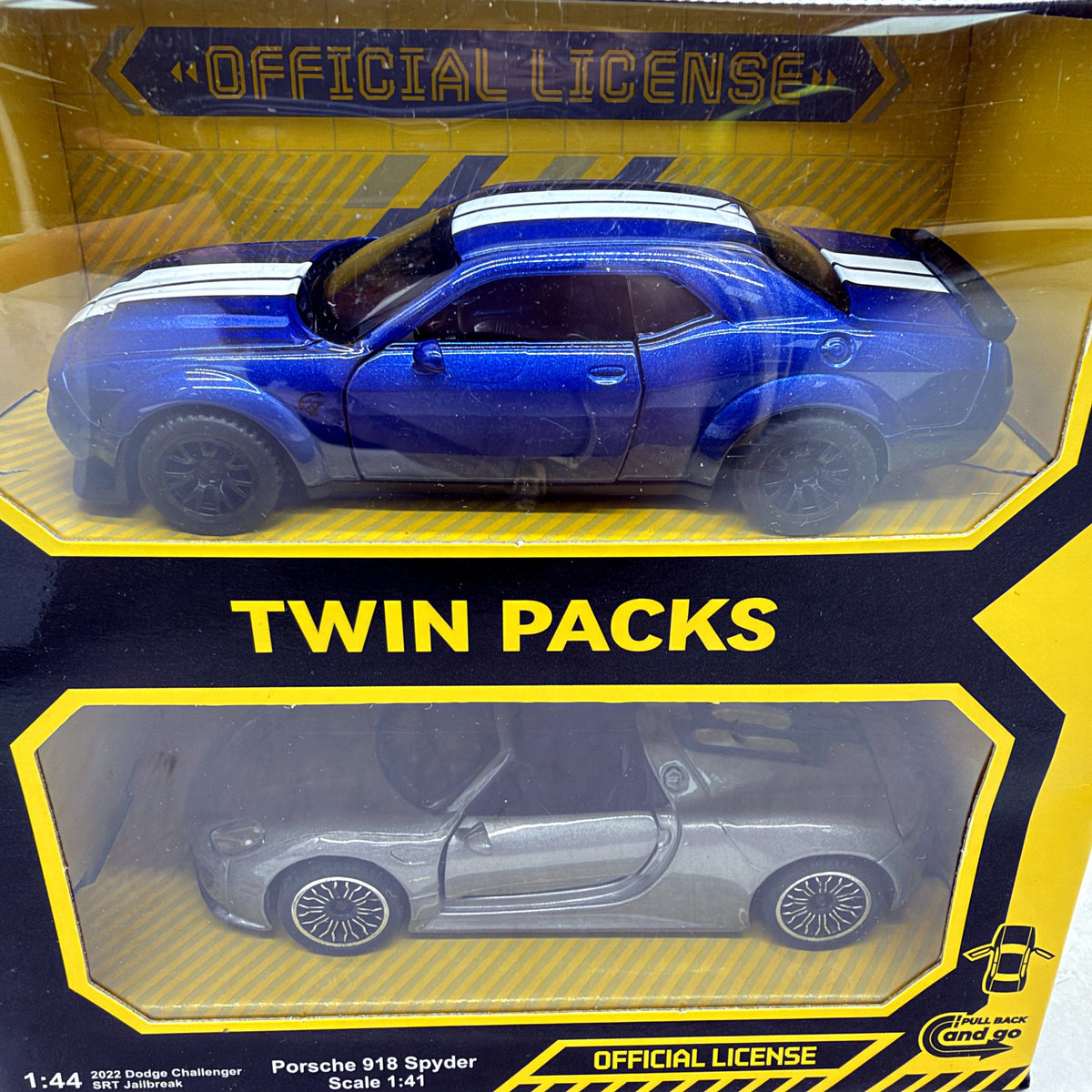 CCA 1:44 Scale Dodge Challenger and Porsche 918 Spyder Die Cast Cars NEW