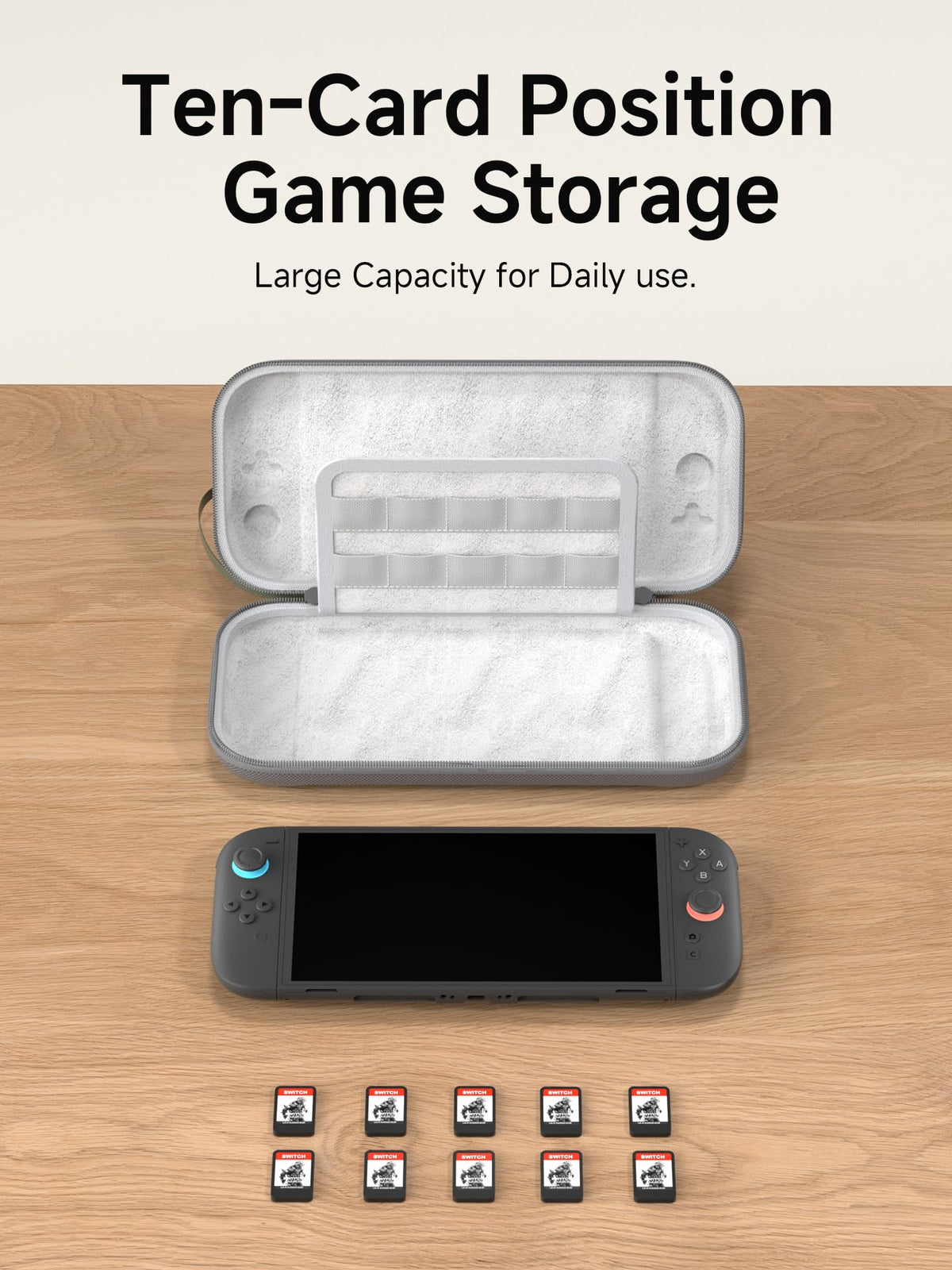 Hagibis Nintendo Switch 2 Carrying Case & Game Organizer for 10 Games GREEN NEW