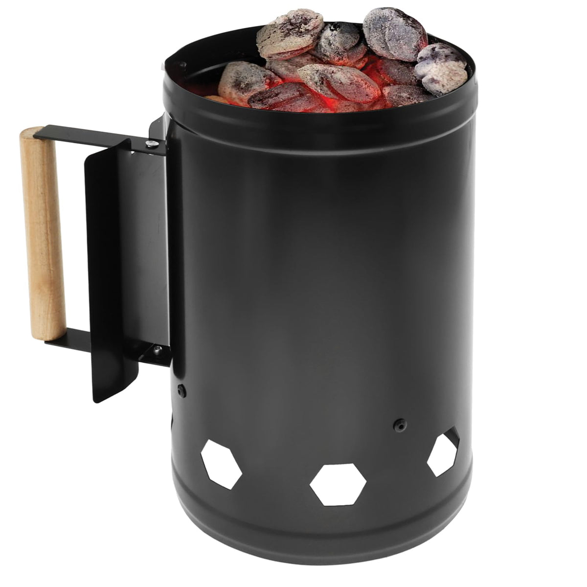 AwObEpl Charcoal Grill Chimney Starter - Barbecue Accessory in Black for NEW