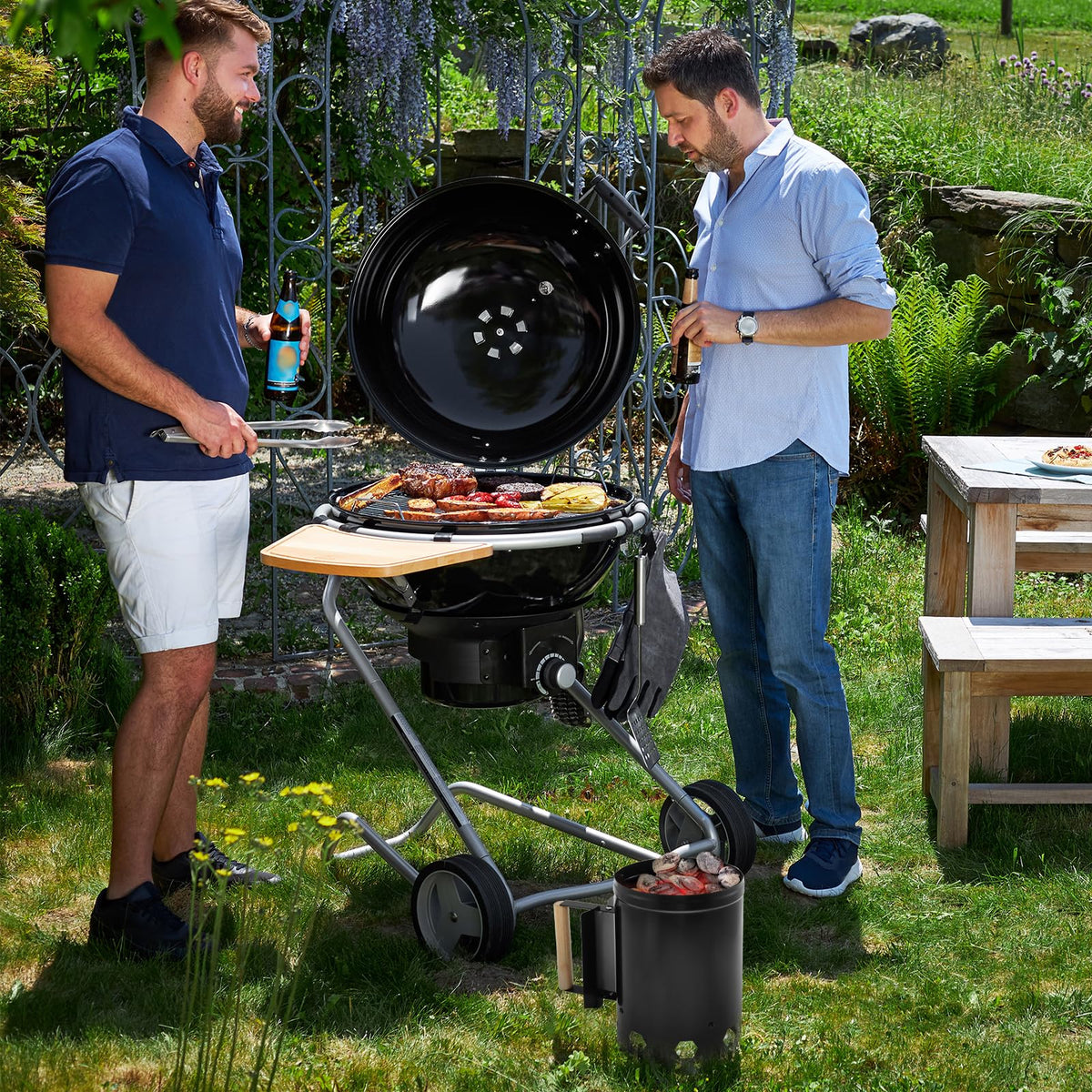 AwObEpl Charcoal Grill Chimney Starter - Barbecue Accessory in Black for NEW