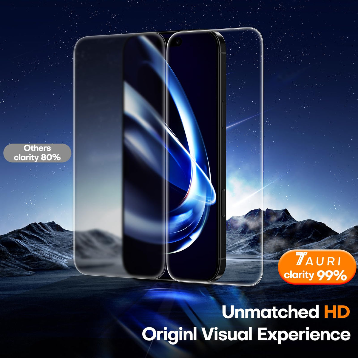 TAURI 3-Pack Tempered Glass Screen Protectors iPhone 16 Pro 6.3" Transparent NEW