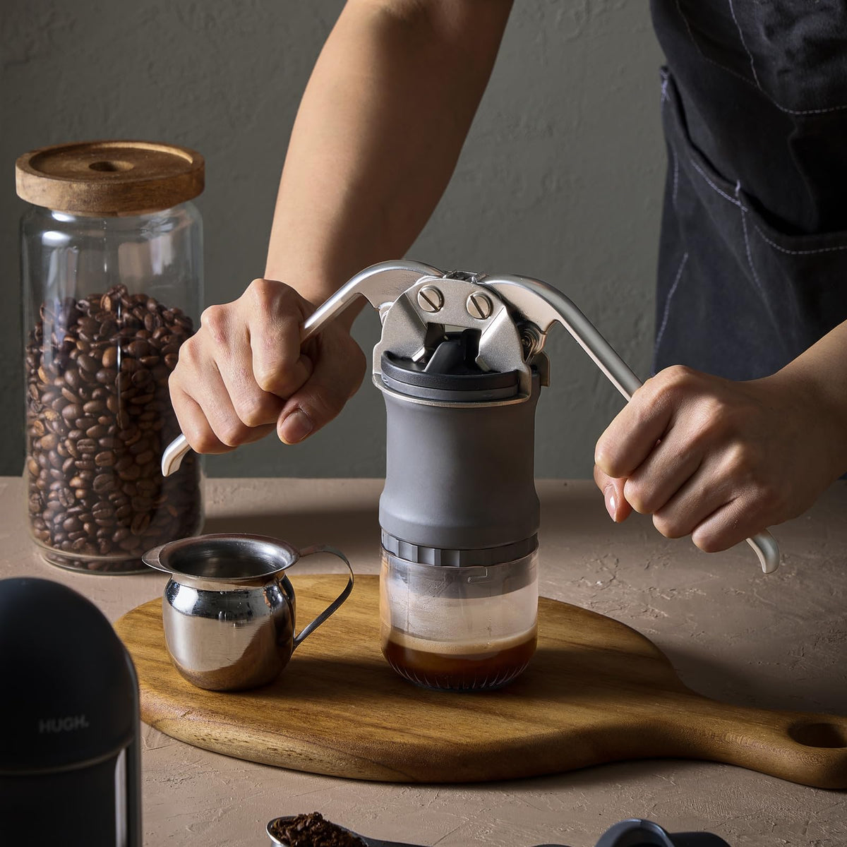 LEVERPRESSO Manual Espresso Maker 9 Bar Double Shot Portable Lever Black NEW