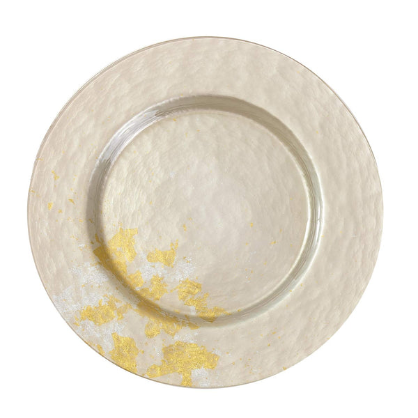 Syosaku Majestic White Urushi Glass Dinner Plate 12.5-inch (32cm) Elegant NEW