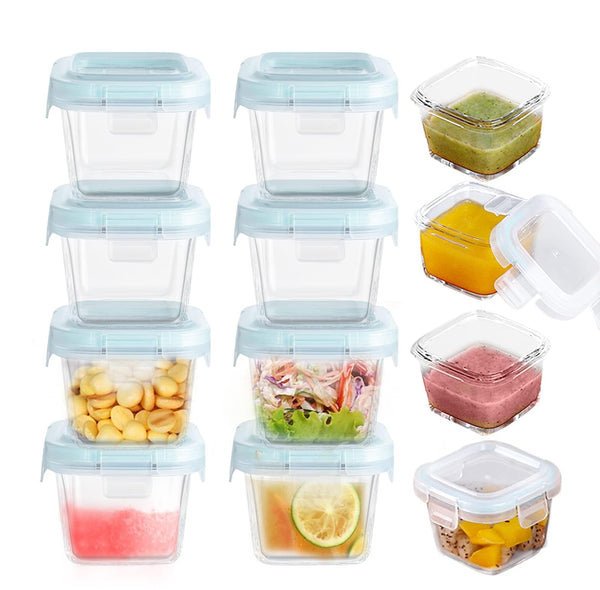 YOZOTI 12-Pack Container Sets Mini Glass Food Containers, 6oz Meal Prep NEW