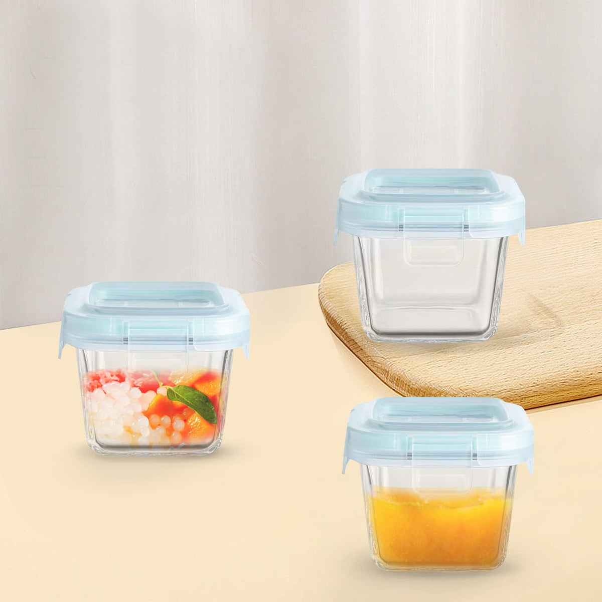 YOZOTI 12-Pack Container Sets Mini Glass Food Containers, 6oz Meal Prep NEW