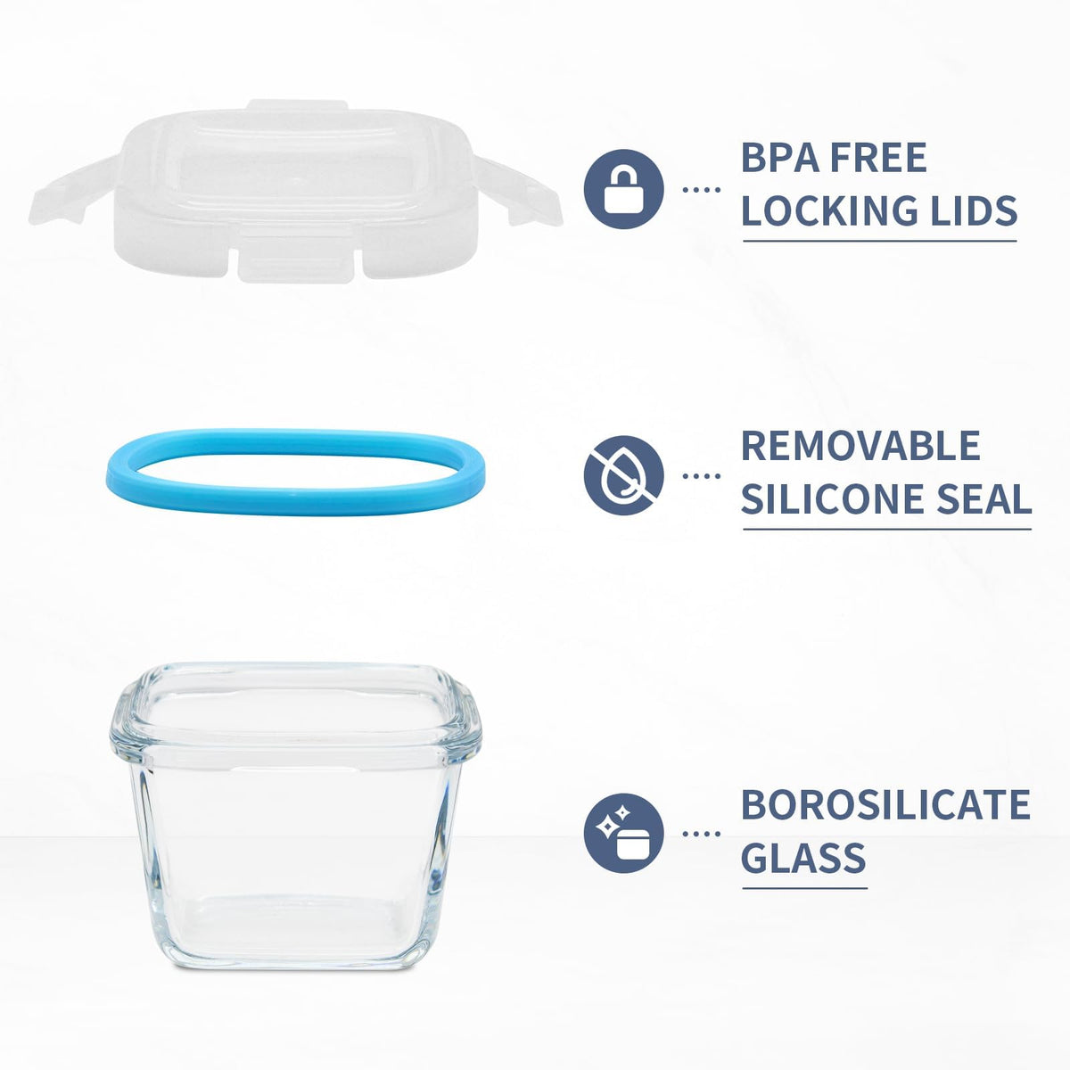 YOZOTI 12-Pack Container Sets Mini Glass Food Containers, 6oz Meal Prep NEW