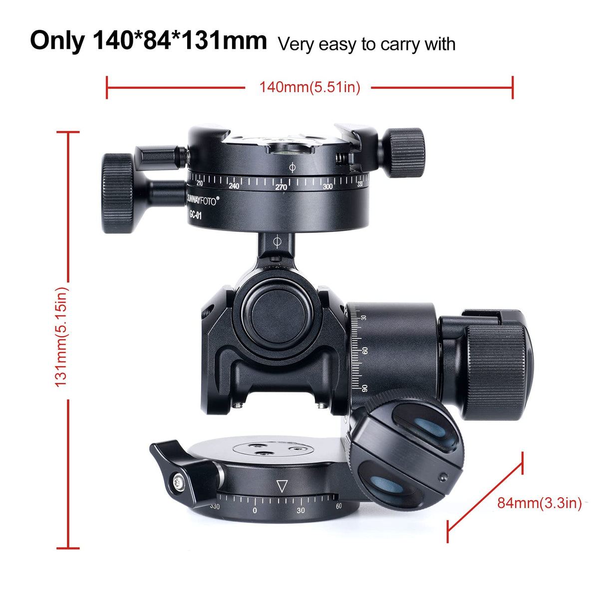 Sunwayfoto Geared Head Tripod with 3D Independent Adjustment in Black NEW