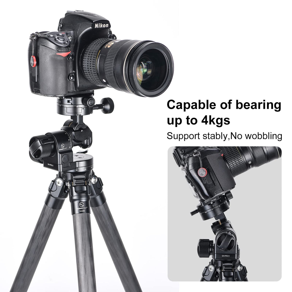 Sunwayfoto Geared Head Tripod with 3D Independent Adjustment in Black NEW