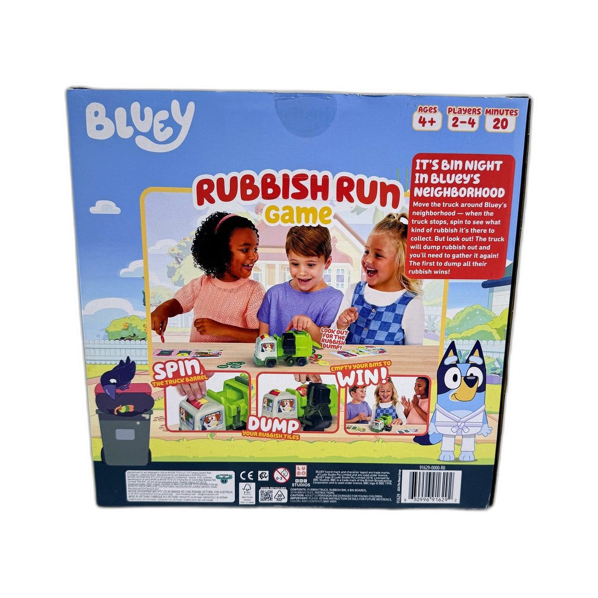 Bluey Garbage Truck Rubbish Run Game for 2-4 Players Ages 4+ NEW