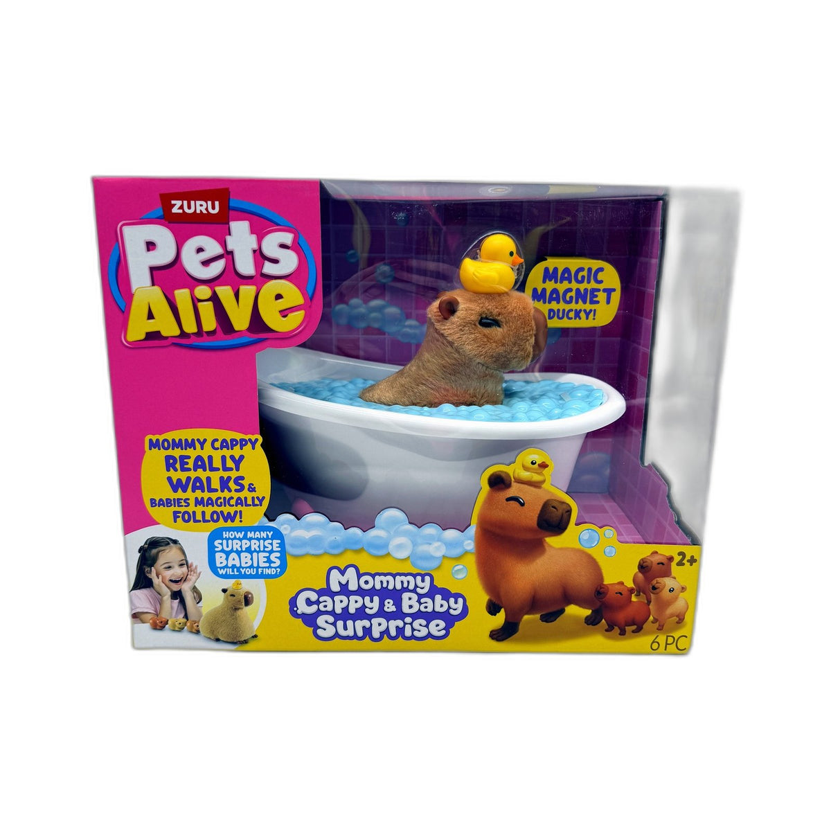 Zuru Pets Alive Mommy Cappy & Baby Surprise Plush Toy Bath Multi Color NEW