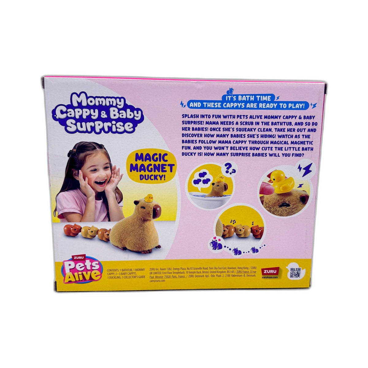 Zuru Pets Alive Mommy Cappy & Baby Surprise Plush Toy Bath Multi Color NEW