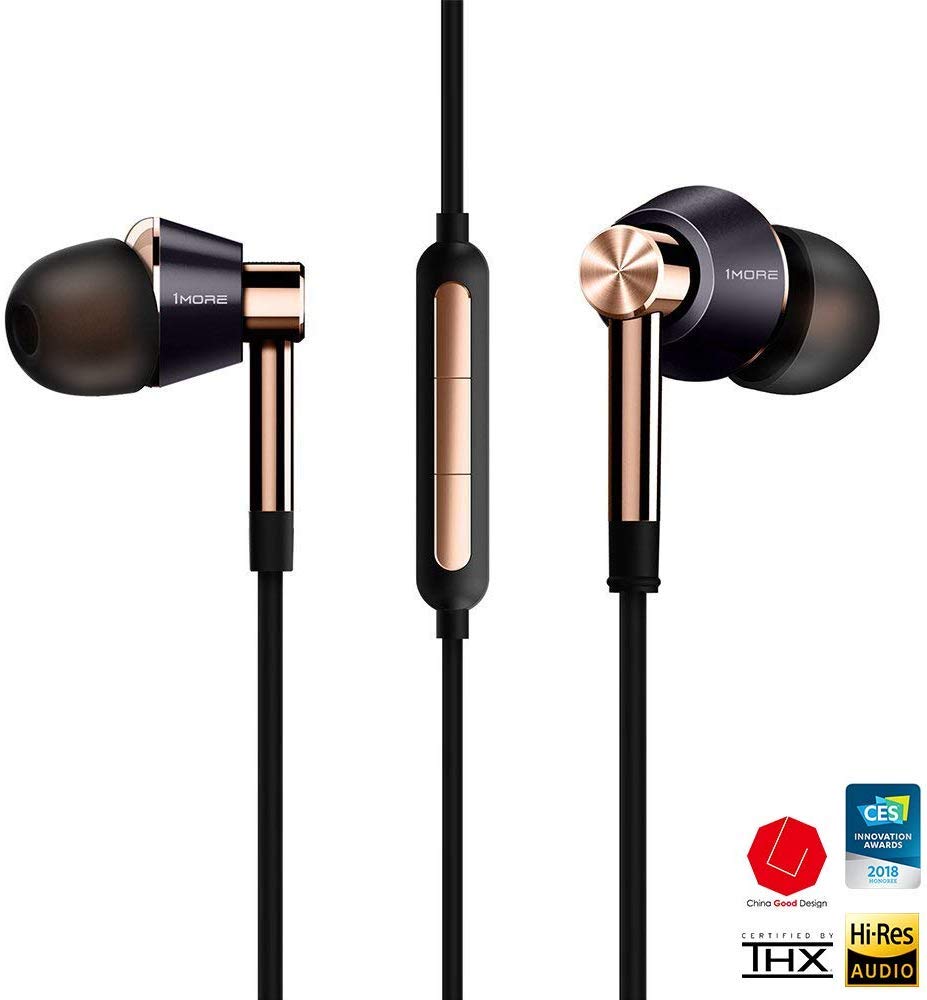 1MORE Triple Driver Hi-Res Bronze In-Ear Headphones, Earphones for Music DEMO