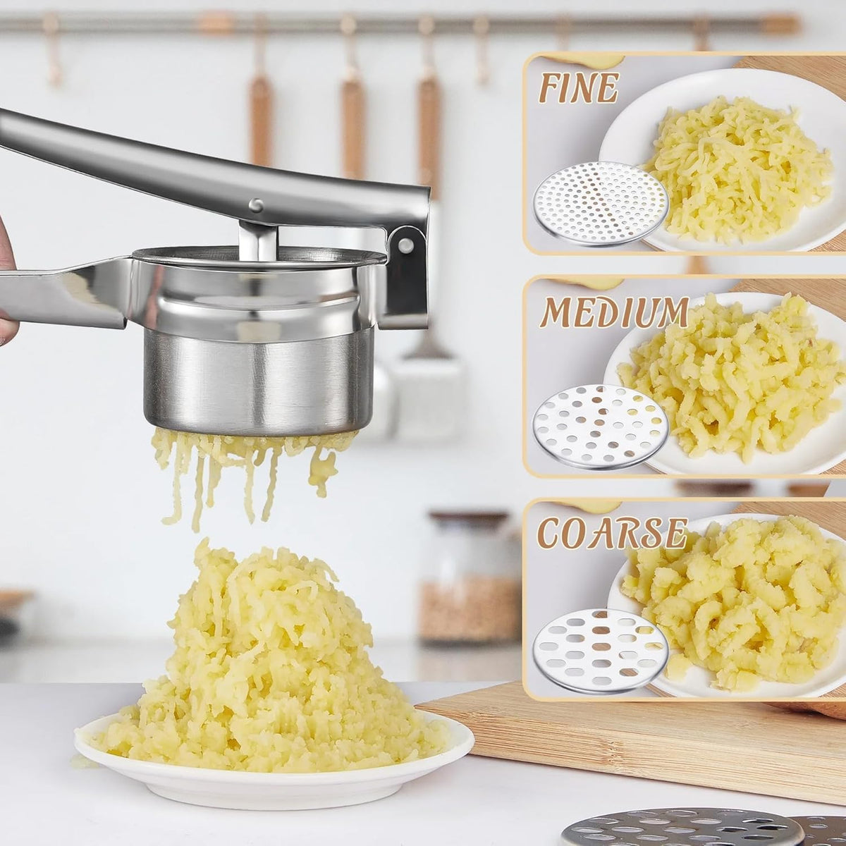 Stainless Steel Potato Ricer Heavy Duty Large Capacity Masher Kitchen Tool NEW
