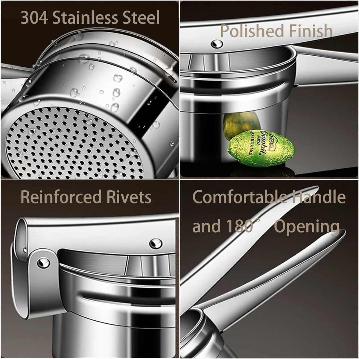 Stainless Steel Potato Ricer Heavy Duty Large Capacity Masher Kitchen Tool NEW
