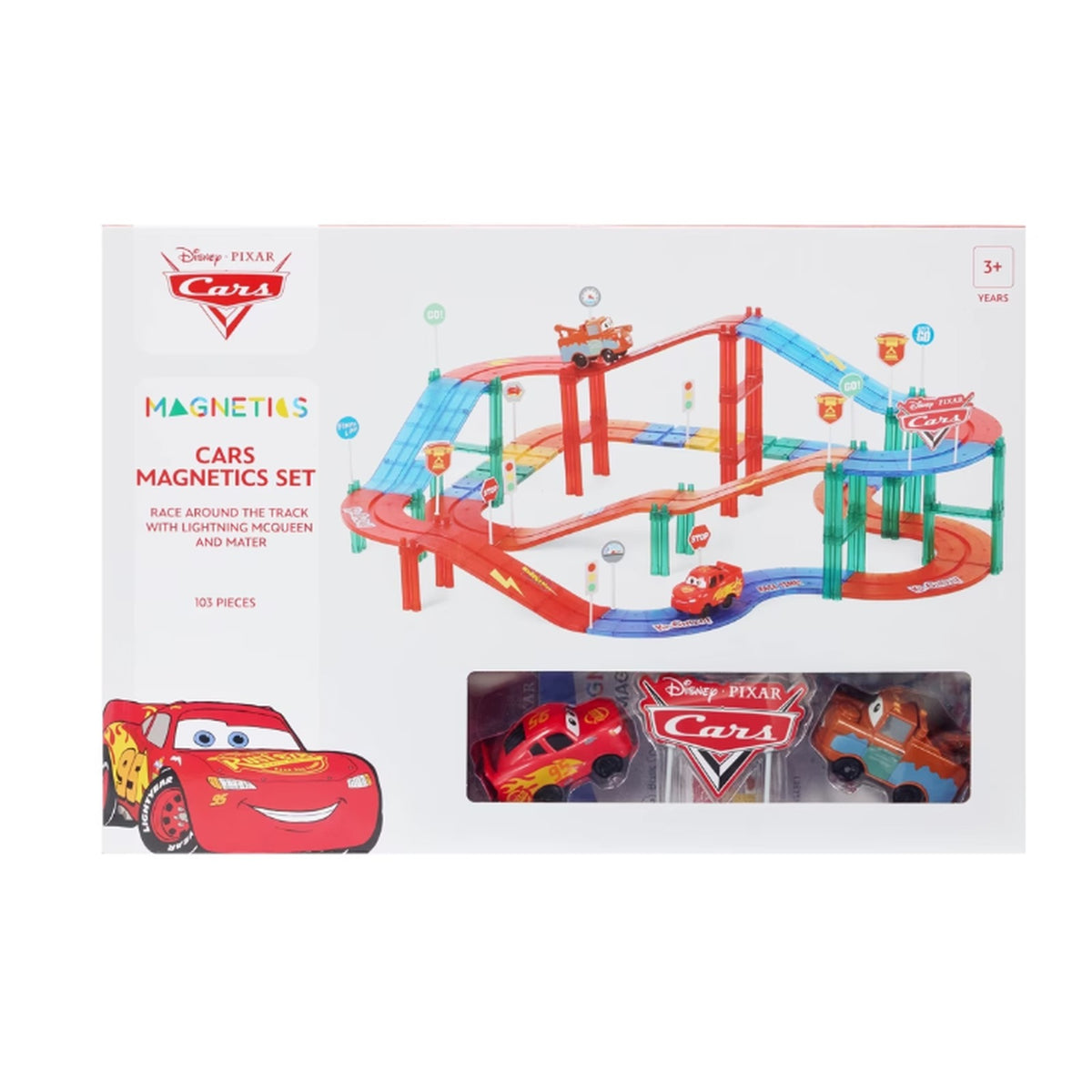 Disney Pixar Cars Magnetic Playset - 103 Piece Multicolor Toy Set for Kids DEMO