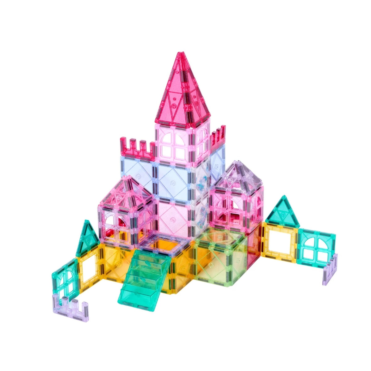 Magnetic Building Tiles Starter Castle 100 Pc Construction Set Ages 3+ DEMO