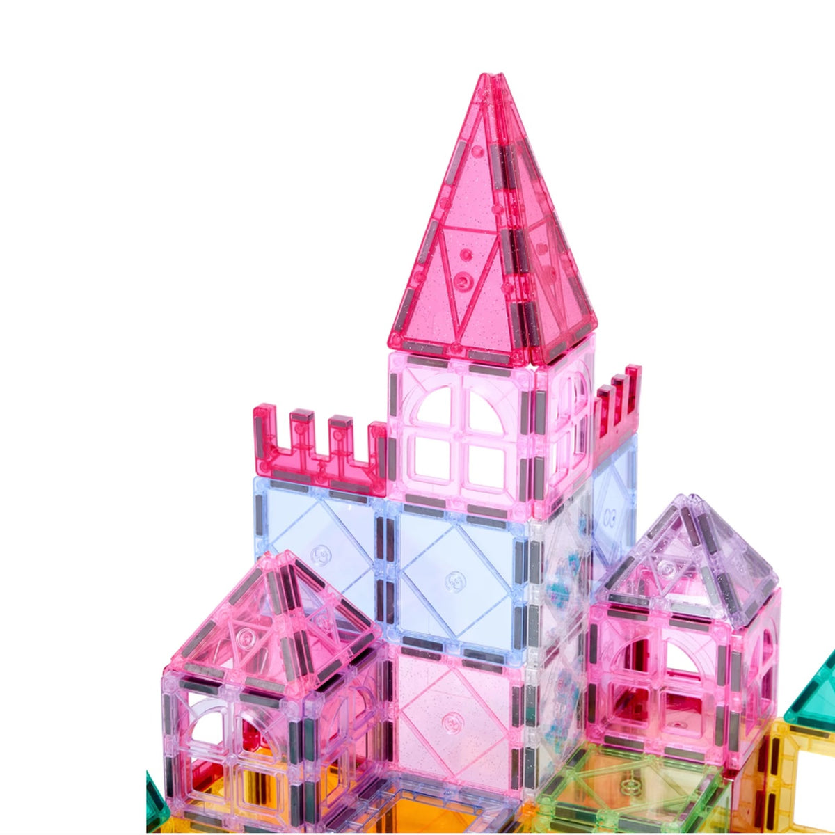 Magnetic Building Tiles Starter Castle 100 Pc Construction Set Ages 3+ DEMO