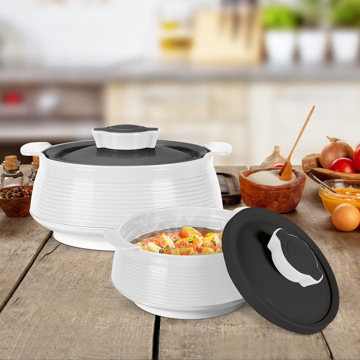 Milton Casserole Dish Double Walled Insulated Stainless Steel Hot Food NEW