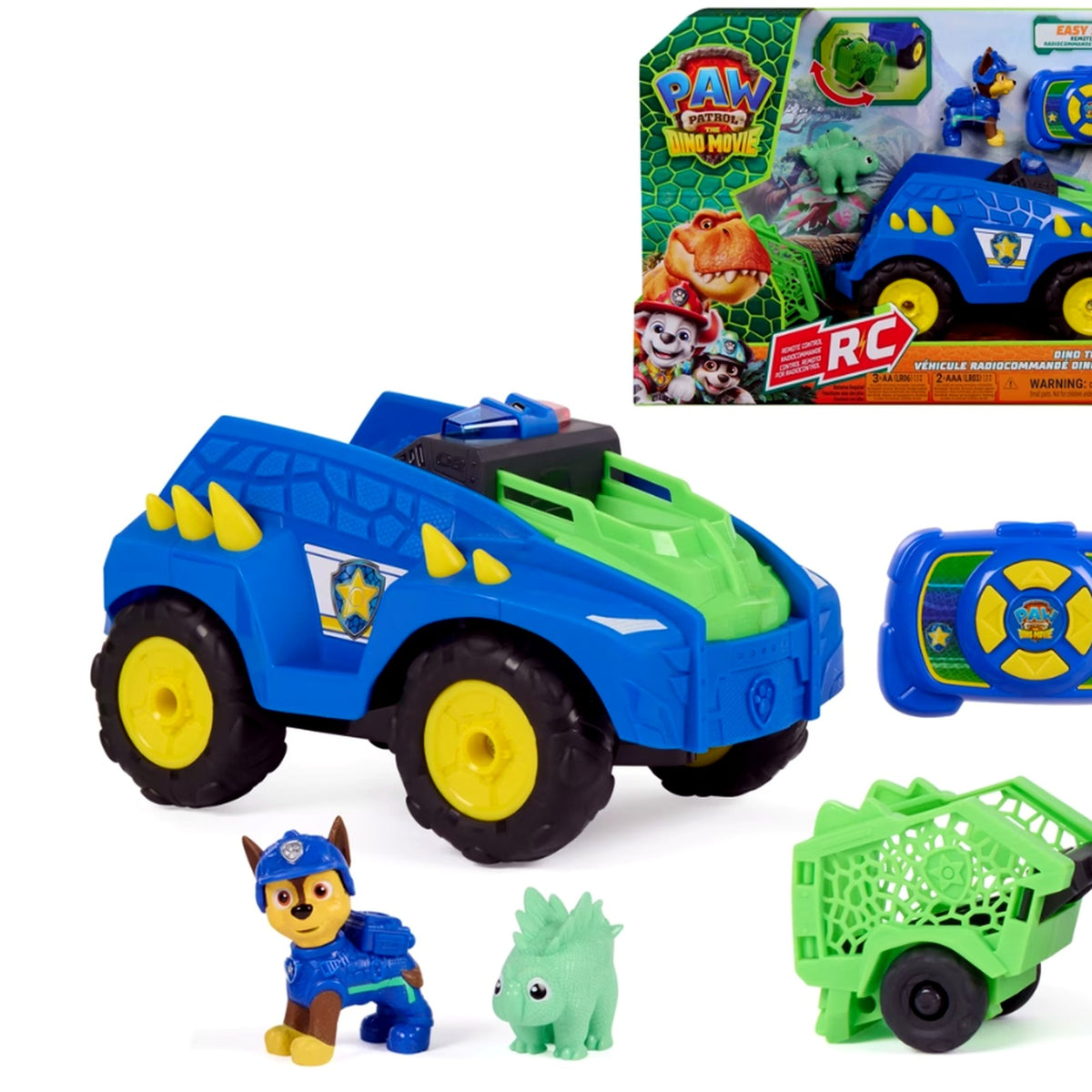 Paw Patrol Dino Tow & Dash Remote Control Dinosaur Toy Vehicle Multi Color NEW