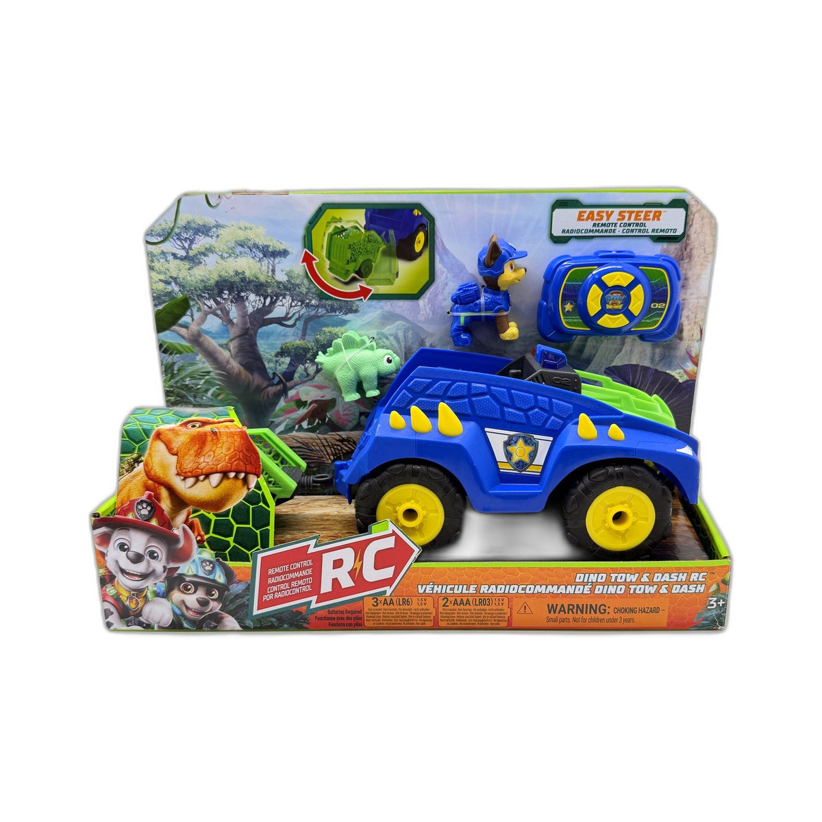 Paw Patrol Dino Tow & Dash Remote Control Dinosaur Toy Vehicle Multi Color NEW