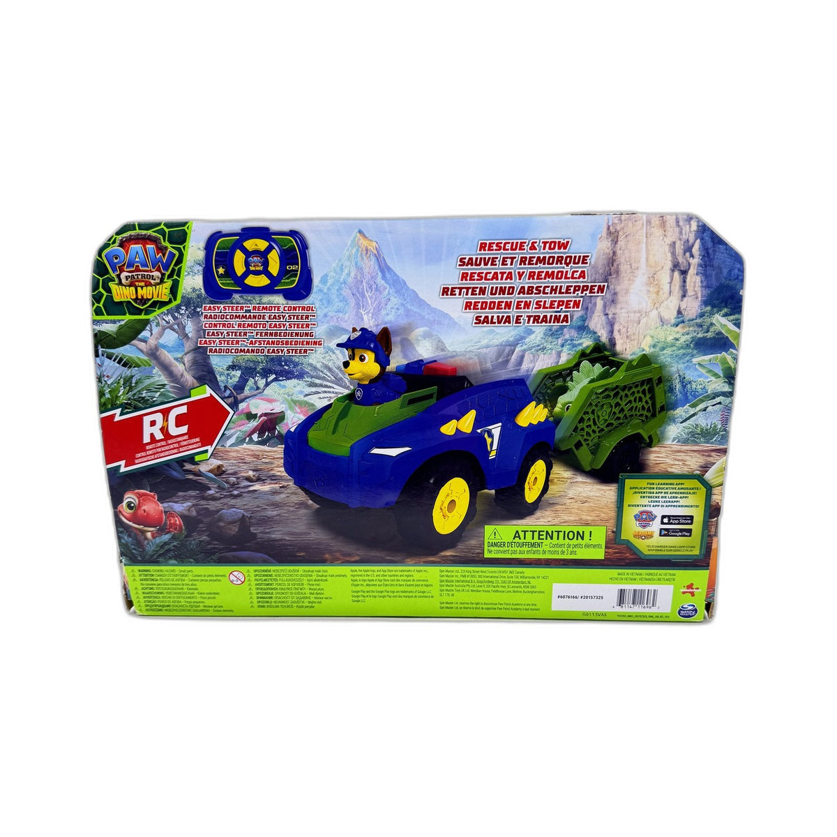 Paw Patrol Dino Tow & Dash Remote Control Dinosaur Toy Vehicle Multi Color NEW