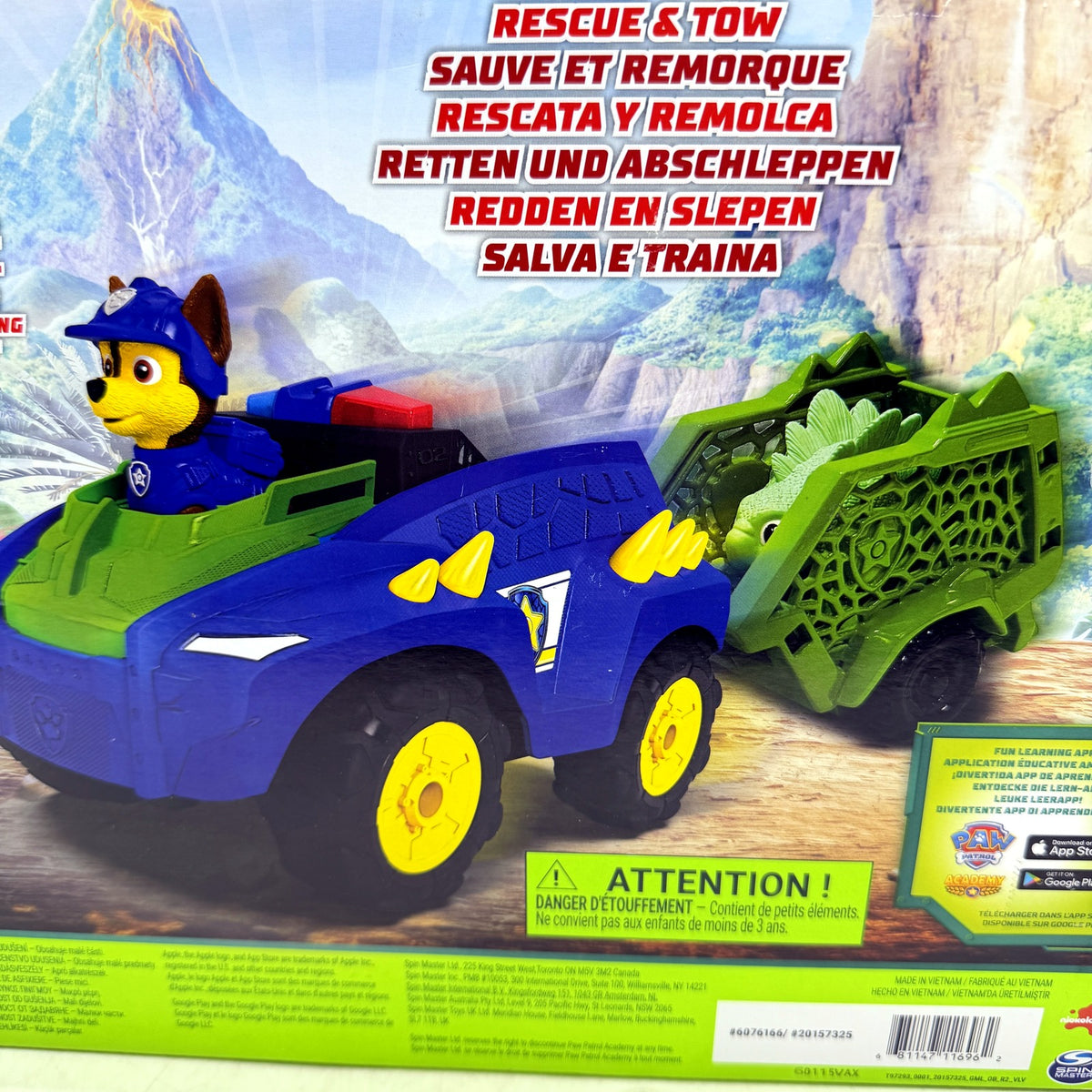 Paw Patrol Dino Tow & Dash Remote Control Dinosaur Toy Vehicle Multi Color NEW