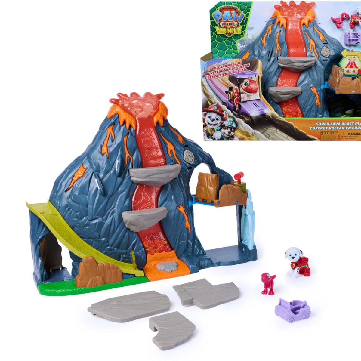 Paw Patrol Volcano Rescue Playset Dinosaur Toy 360 Degree Multi-Color Dino NEW
