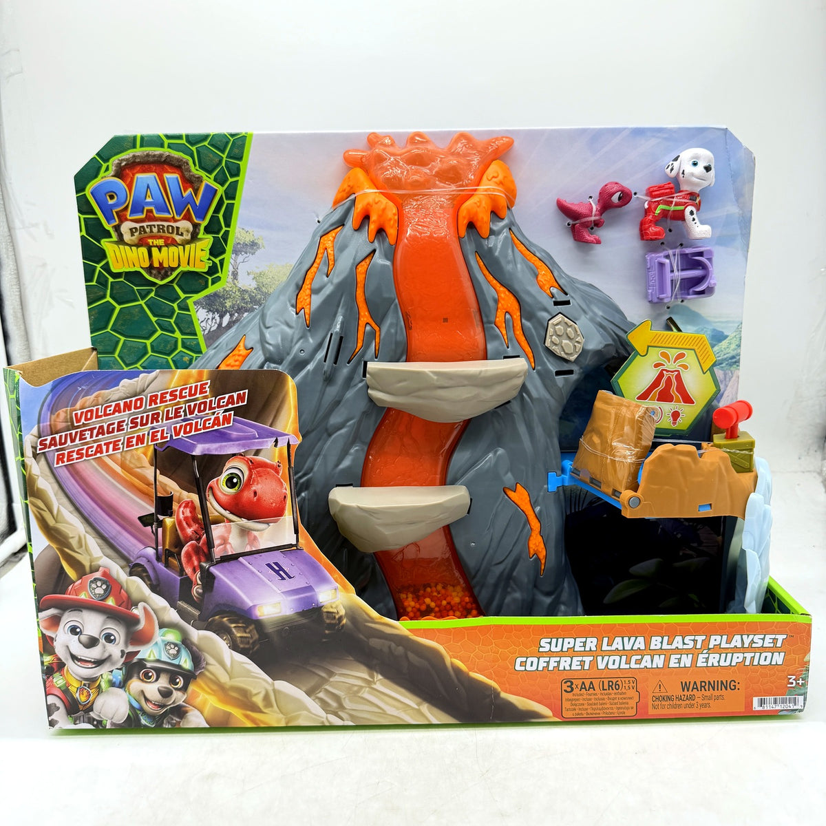 Paw Patrol Volcano Rescue Playset Dinosaur Toy 360 Degree Multi-Color Dino NEW