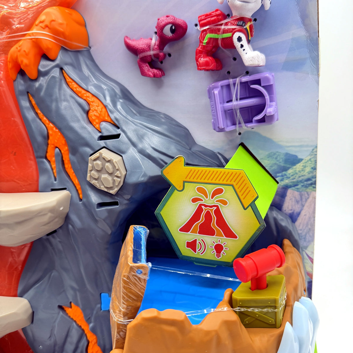 Paw Patrol Volcano Rescue Playset Dinosaur Toy 360 Degree Multi-Color Dino NEW