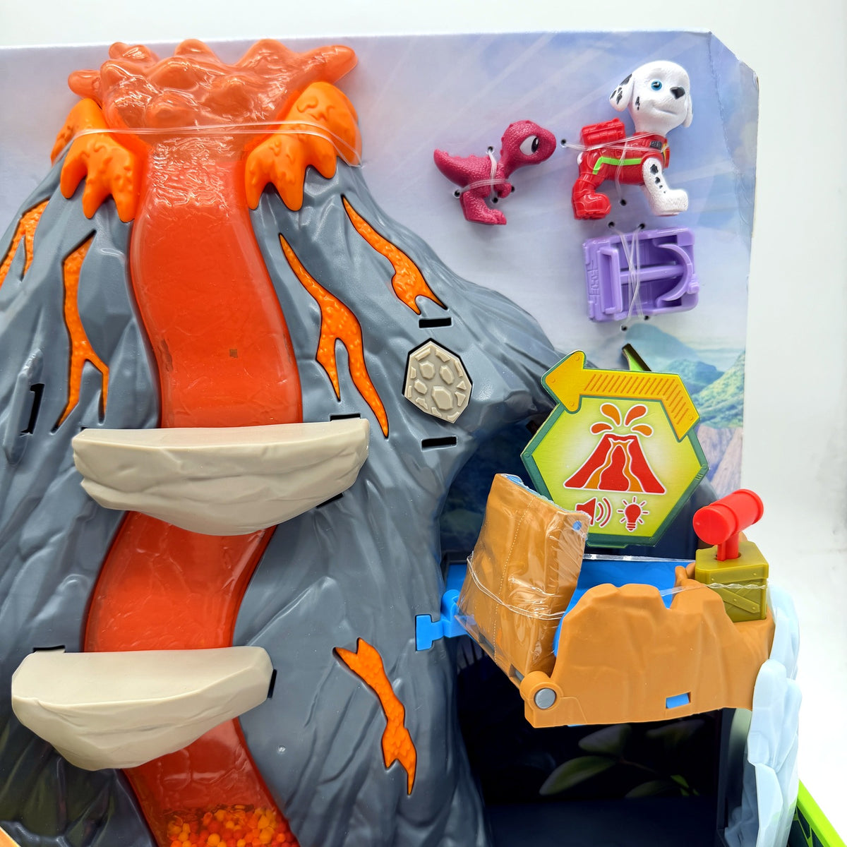 Paw Patrol Volcano Rescue Playset Dinosaur Toy 360 Degree Multi-Color Dino NEW