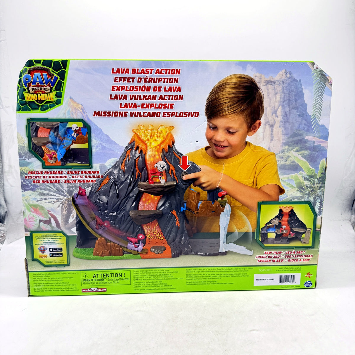 Paw Patrol Volcano Rescue Playset Dinosaur Toy 360 Degree Multi-Color Dino NEW