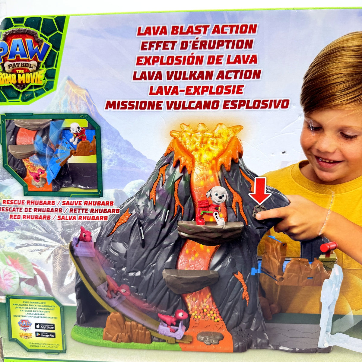 Paw Patrol Volcano Rescue Playset Dinosaur Toy 360 Degree Multi-Color Dino NEW