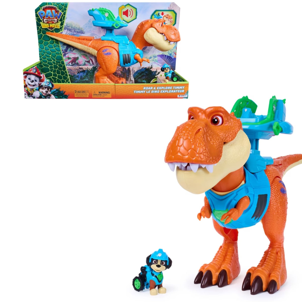 PAW Patrol The Dino Movie Roar and Explore Timmy 10" Interactive Toy NEW