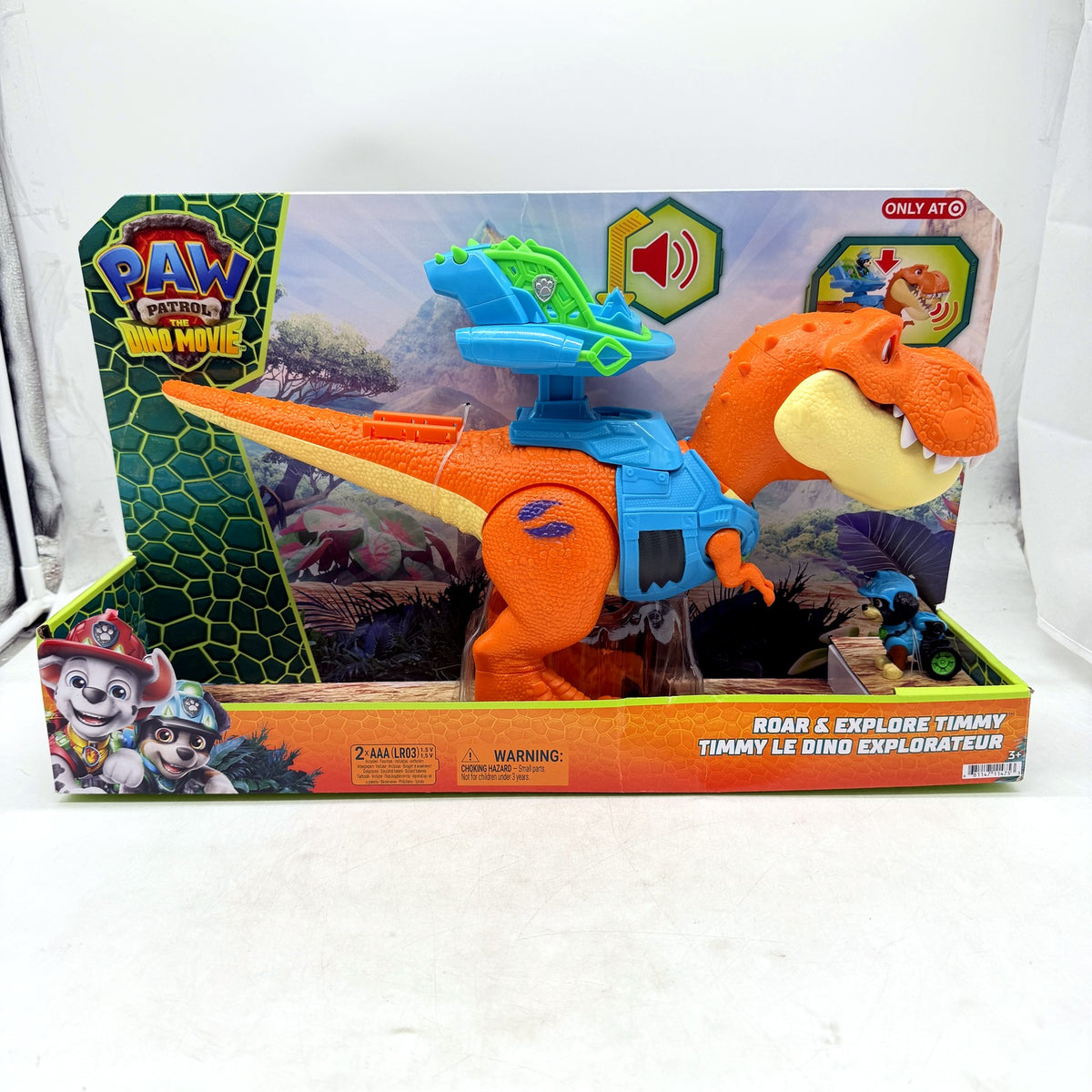 PAW Patrol The Dino Movie Roar and Explore Timmy 10" Interactive Toy NEW