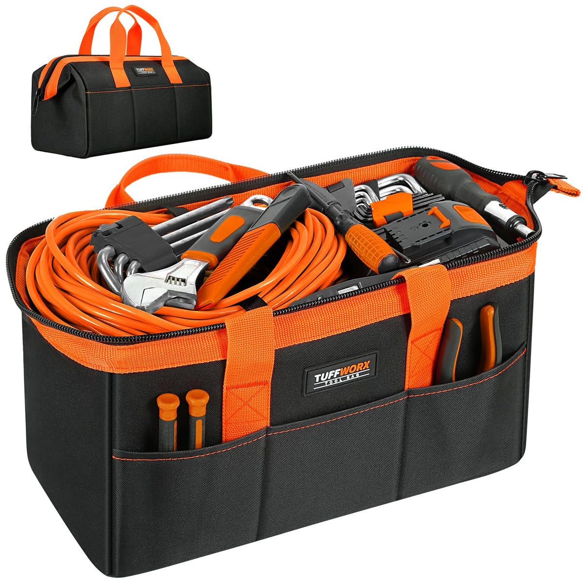 TUFFWORX Wide Open Mouth Tool Bag Multi-Pocket Heavy Duty Storage Organizer NEW