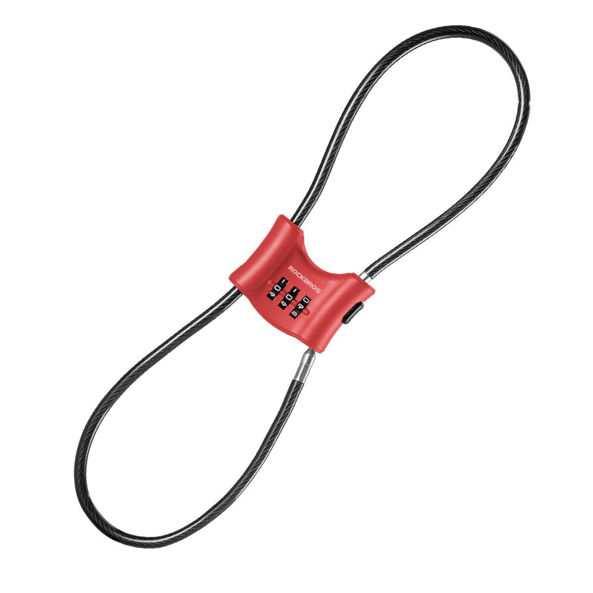 ROCKBROS 5.5mm Steel Combination Cable Lock for Bike Security, Red NEW