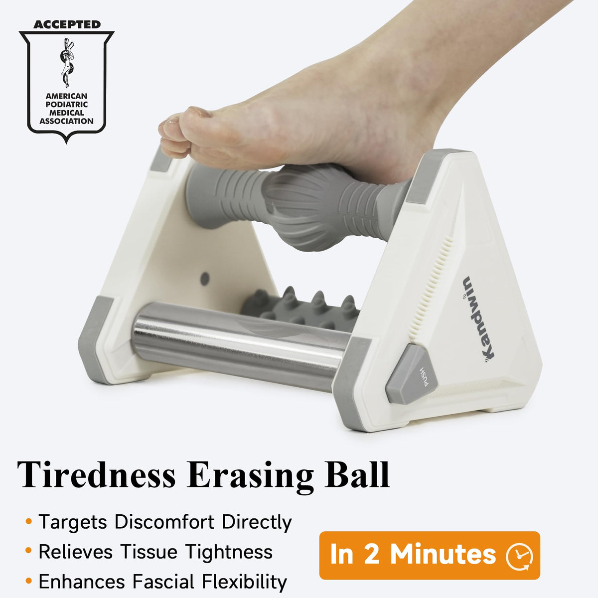 Kandwin Foot Massager Silicone Stainless Steel Circulation Pain Relief Grey NEW