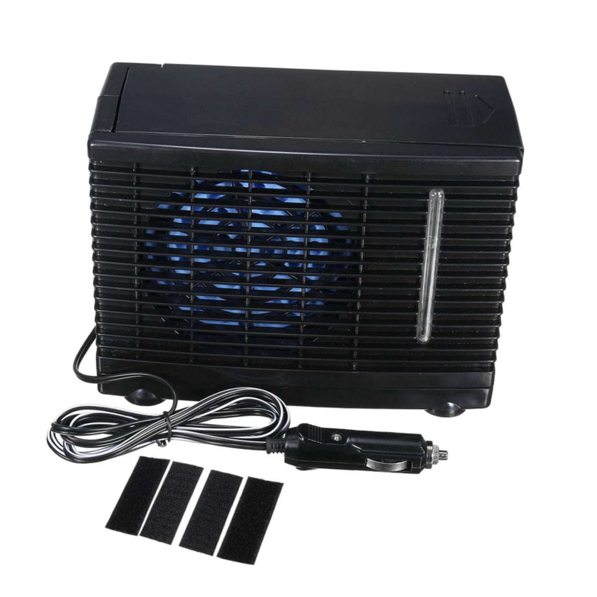 SOLUSTRE Portable Car Air Conditioner Mini Cooling Fan Fast Low Speed Black NEW