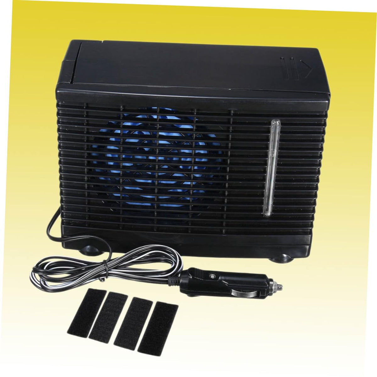 SOLUSTRE Portable Car Air Conditioner Mini Cooling Fan Fast Low Speed Black NEW