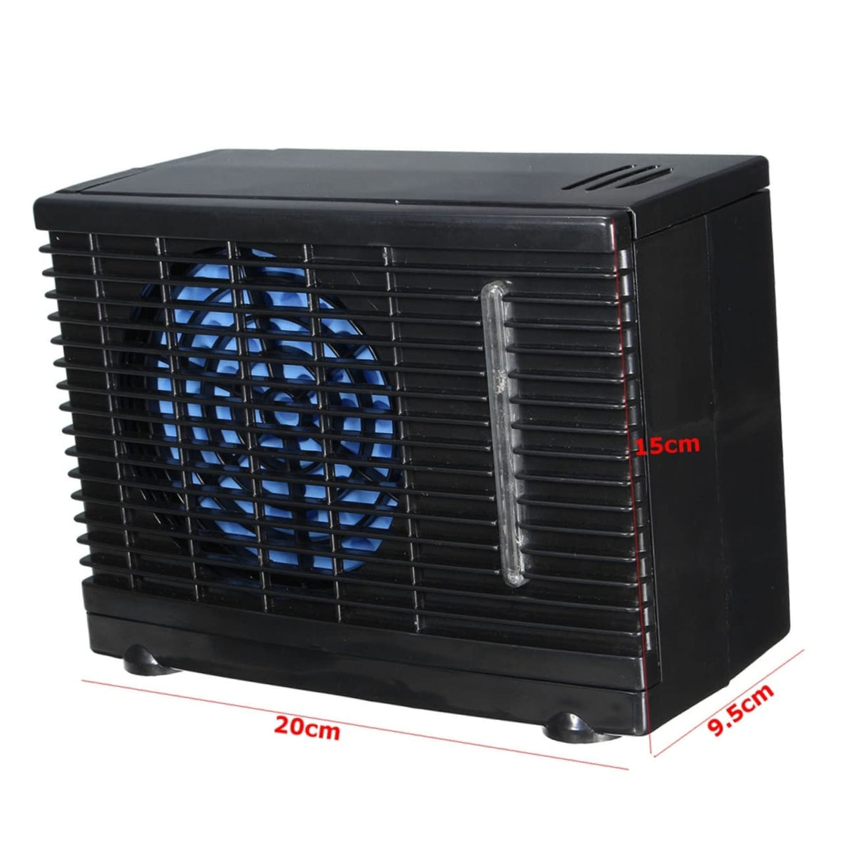 SOLUSTRE Portable Car Air Conditioner Mini Cooling Fan Fast Low Speed Black NEW