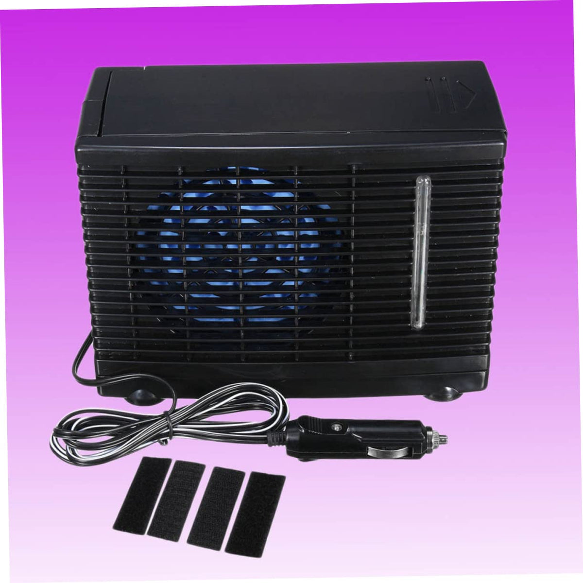 SOLUSTRE Portable Car Air Conditioner Mini Cooling Fan Fast Low Speed Black NEW
